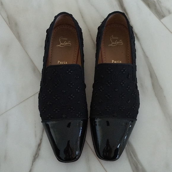 CHRISTIAN LOUBOUTIN Dandelion Flat Patent Jacquard Sky Loafer - Picture 5 of 6